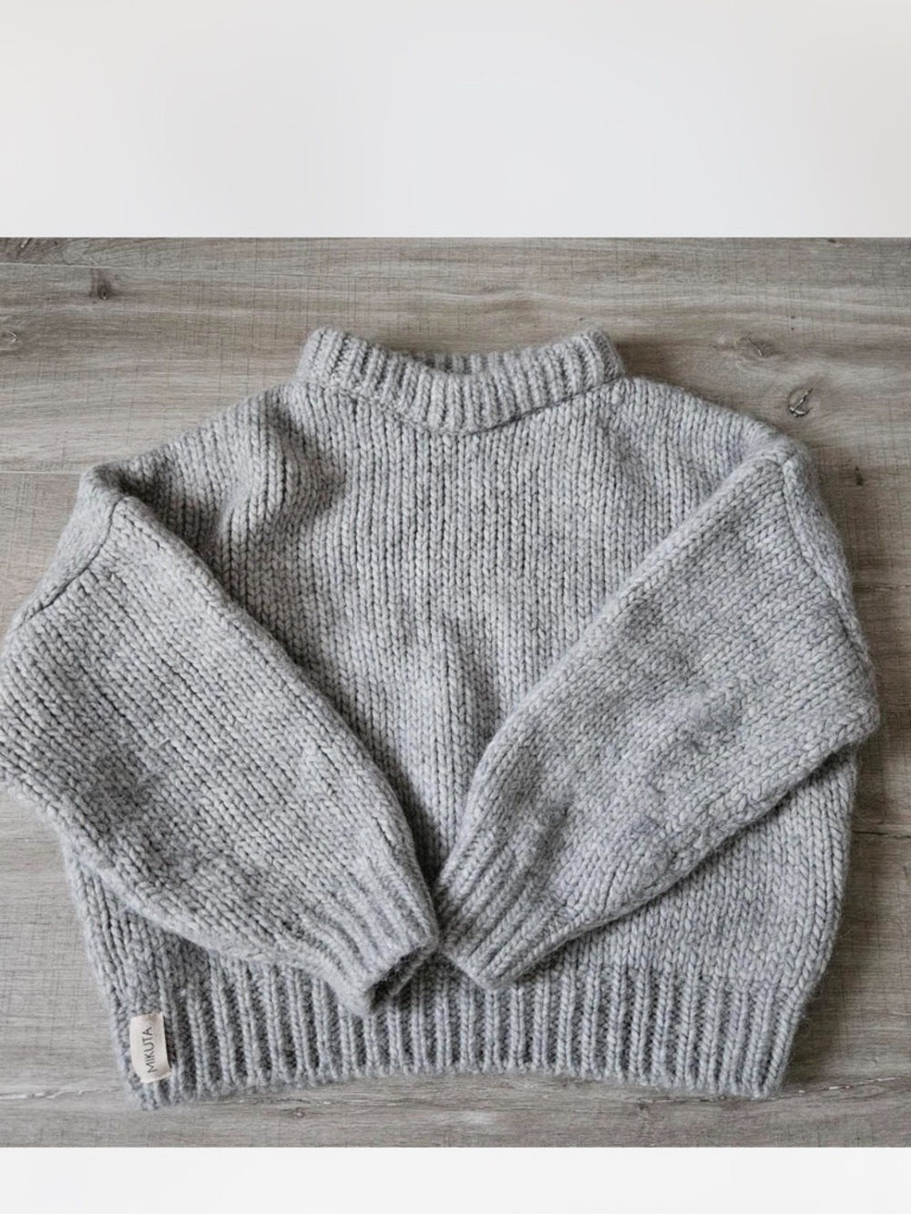 Mikuta grey knit alpaca chunky sweater
